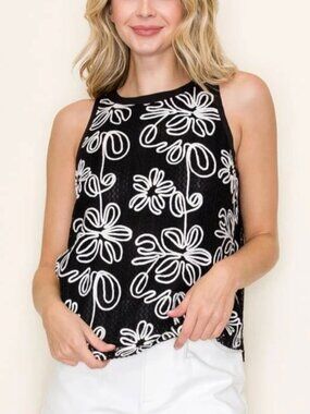 *NEW* Staccato Floral Embroidered Tank